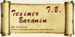 Tešimir Baranin vizit kartica